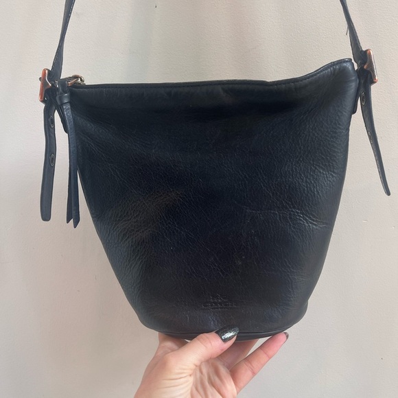 Coach Bleeker Mini Duffle Bag 32281 Legacy Black Pebbled Leather Crossbody - Picture 2 of 16